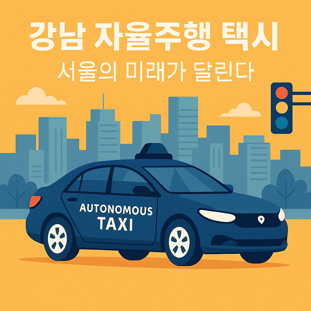 자율주행 택시 시행시작을 알리는 이미지